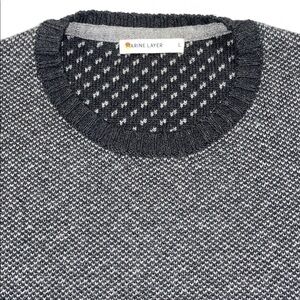 Marine Layer Men’s Large Contrast Crewneck Sweater - Grey Charcoal Thick knit